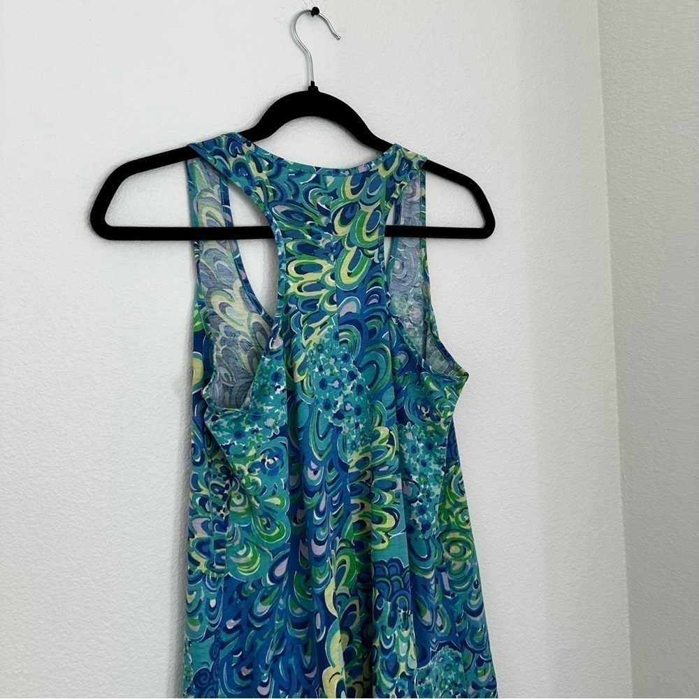 Lilly Pulitzer Melle Racerback Dress 100% Cotton Lagoon Green Blue Size S Women - Picture 3 of 10